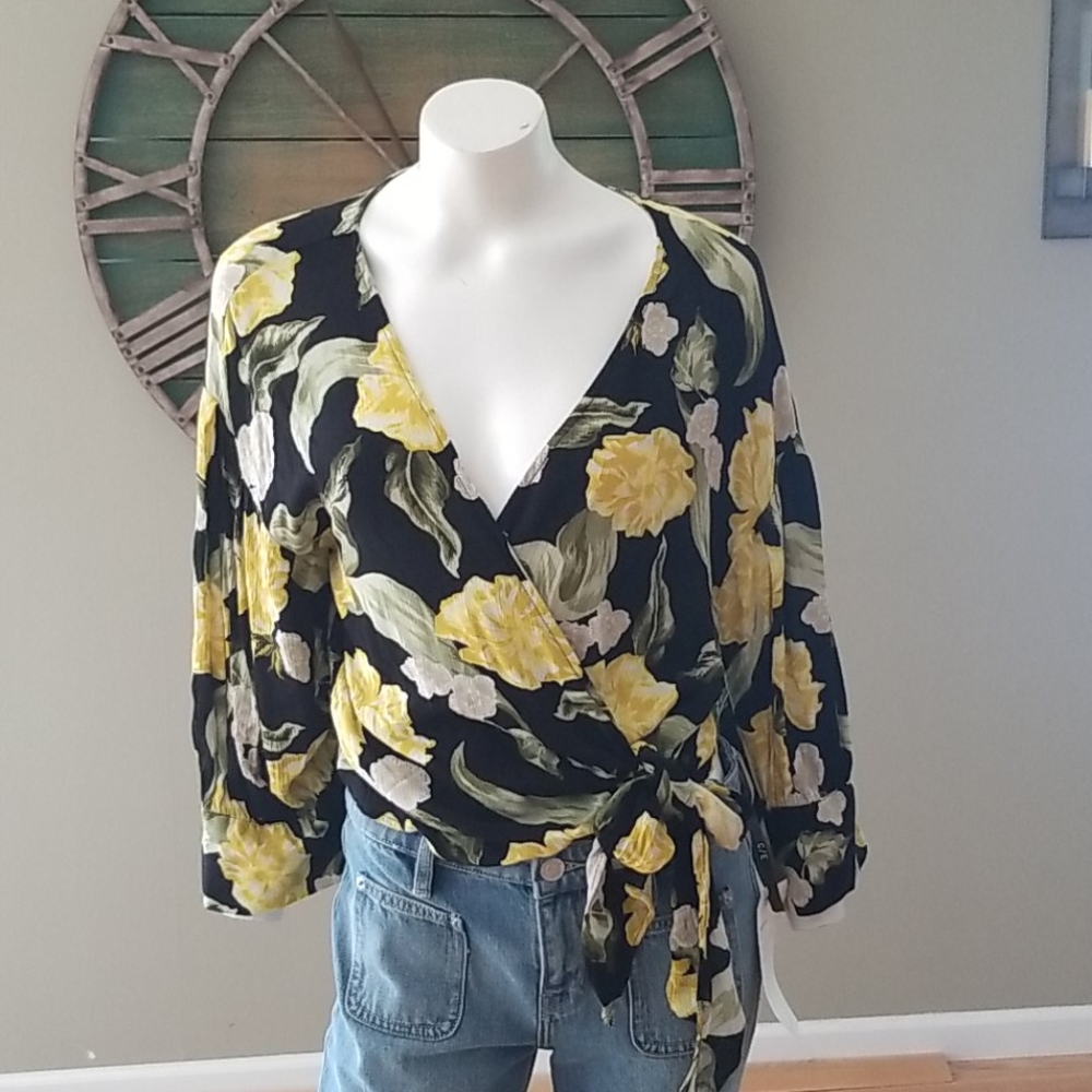 Zara floral print blouse